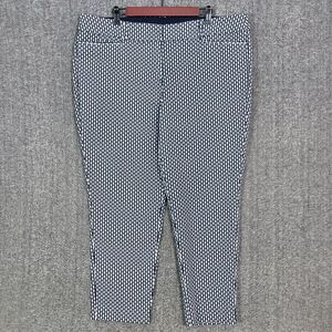 Lane Bryant Pants Womens 18 Blue White The Allie Stretch Tapered Elastic Waist